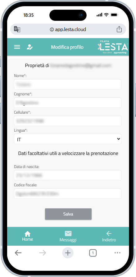 FilaVia Lesta dettaglio profilo